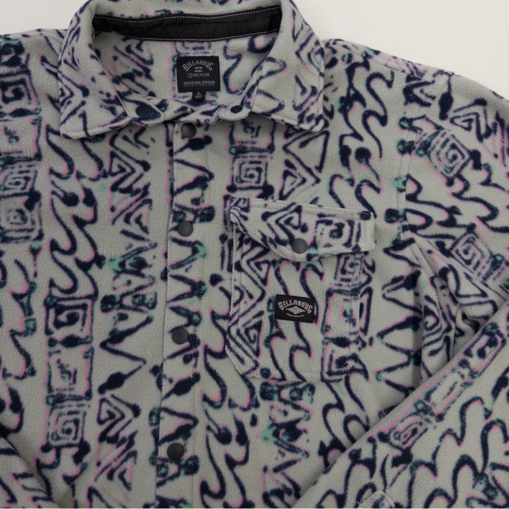 Billabong Adventure Division Furnace Flannel Fleece Overshirt in Cement Size L - Picture 9 of 15